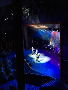 Balcony view of show in Coral theatre with obstructive view due to supporti