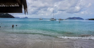 View from Quito's Bar on the water.  Cane Garden Bay in Tortola