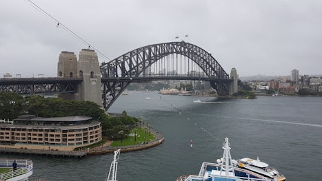 Sydney harbour bridge from berth.