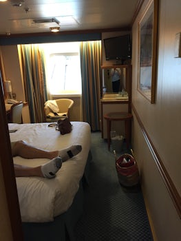 Our cabin E611...and my husband's feet.