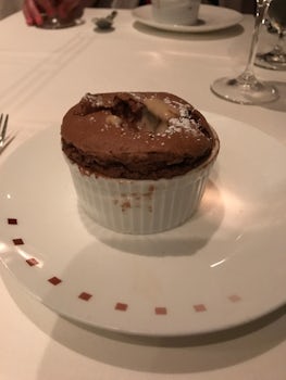 Dessert at Murano.  Chocolate souffle.