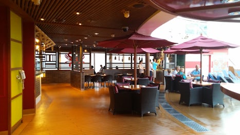 One of the outdoor lounge areas on deck 5.