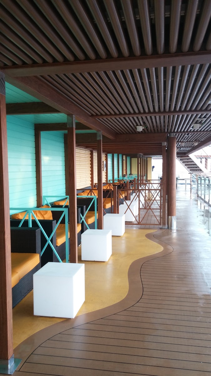 One of the outdoor lounge areas on deck 5