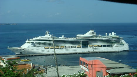 View of our ship from a Hill of St. Croix