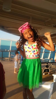 my little mermaid super excited to be on her first cruise