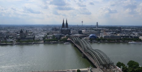 Photo taken from Koln Triangle looking over the Rhine to Cologne with view