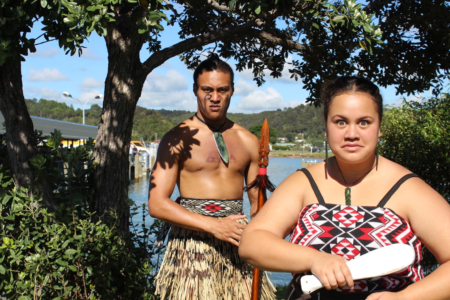 Shore excursion in the Bay of Islands. These are Maori natives who greeted