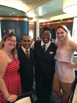 Me and my best friend with our Waiter and Assistant waiter Diogo and Delsa!