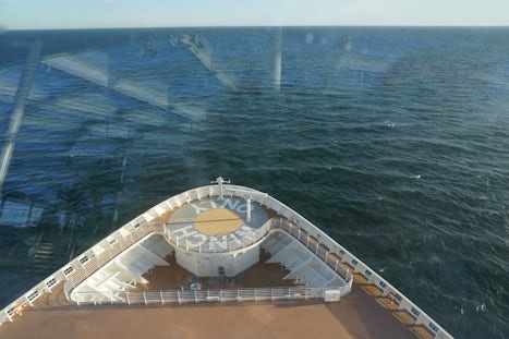 The front of the Anthem of the Seas.The photo is from the North Star.