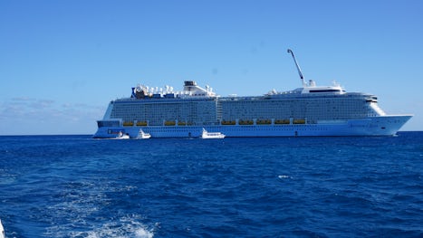 The ship from Cococay Bahamas.