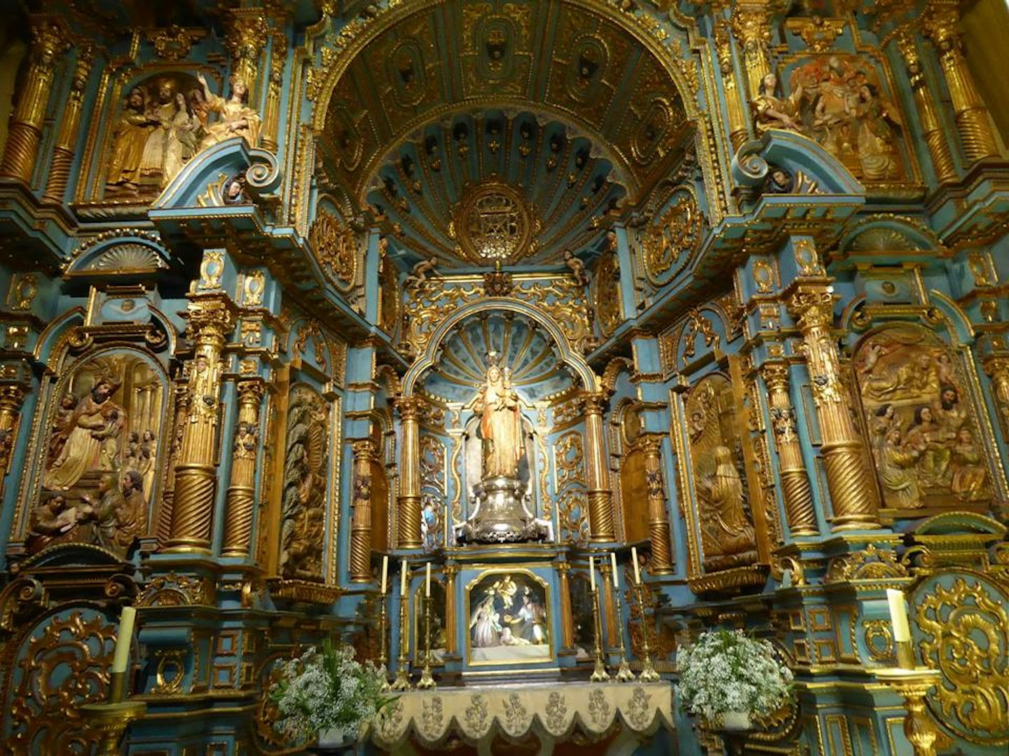 One of the many chapels inside Basilica Cathedral of Lima.  Lima, Peru