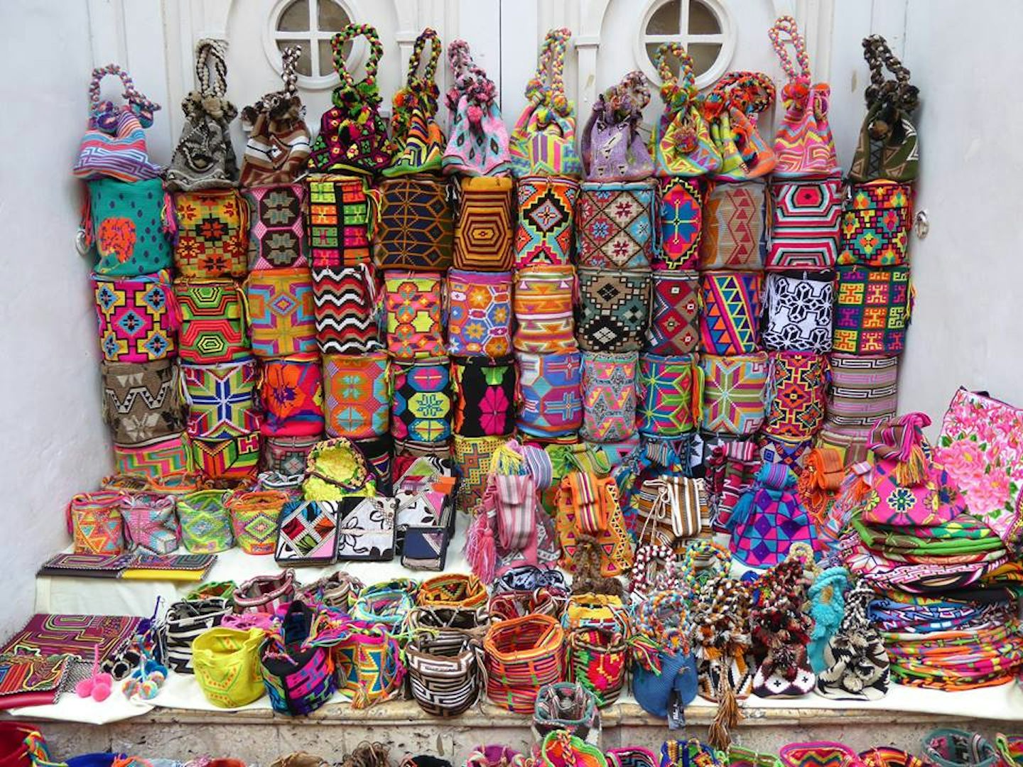 Colorful items for sale.  Cartagena, Columbia