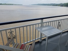 Our balcony. And, yes, the Mississippi is wide!