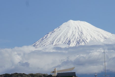Mt Fuji on  a rare clear day