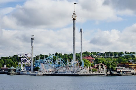 A roller coaster park in port at Helsinki, Finland.