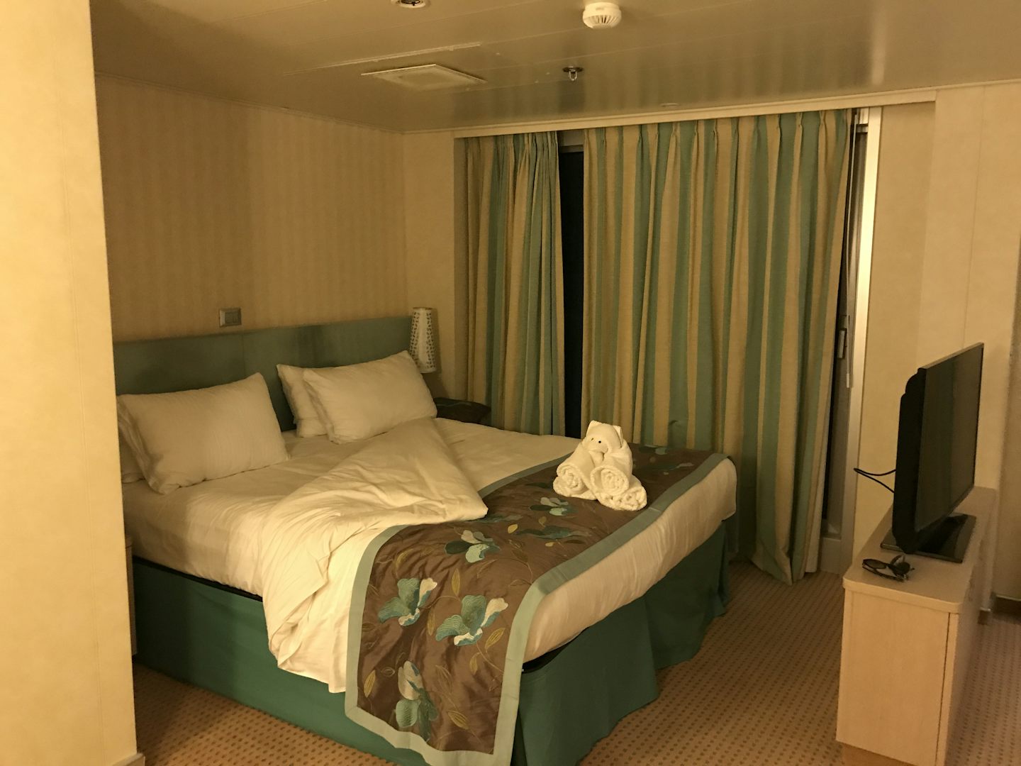 Bed area, which has sliding door to the long balcony area.  Photo taken fro