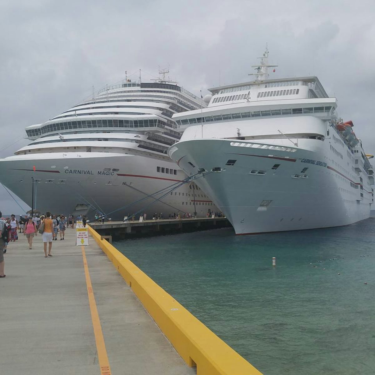 The Carnival Magic and the Carnival Sensation docked at Grand Turk.