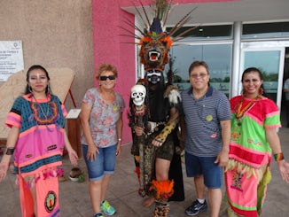 With Mayan dancers in Chiapas, Mexico
