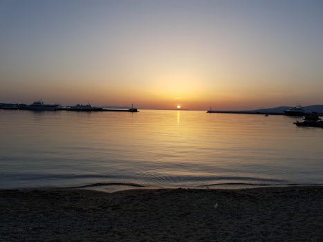 Sunset point near Mykonos port