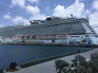 Ship docked in Nassau