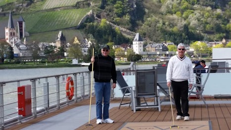 Cruising the Middle Rhine while enjoying a game of shuffleboard.