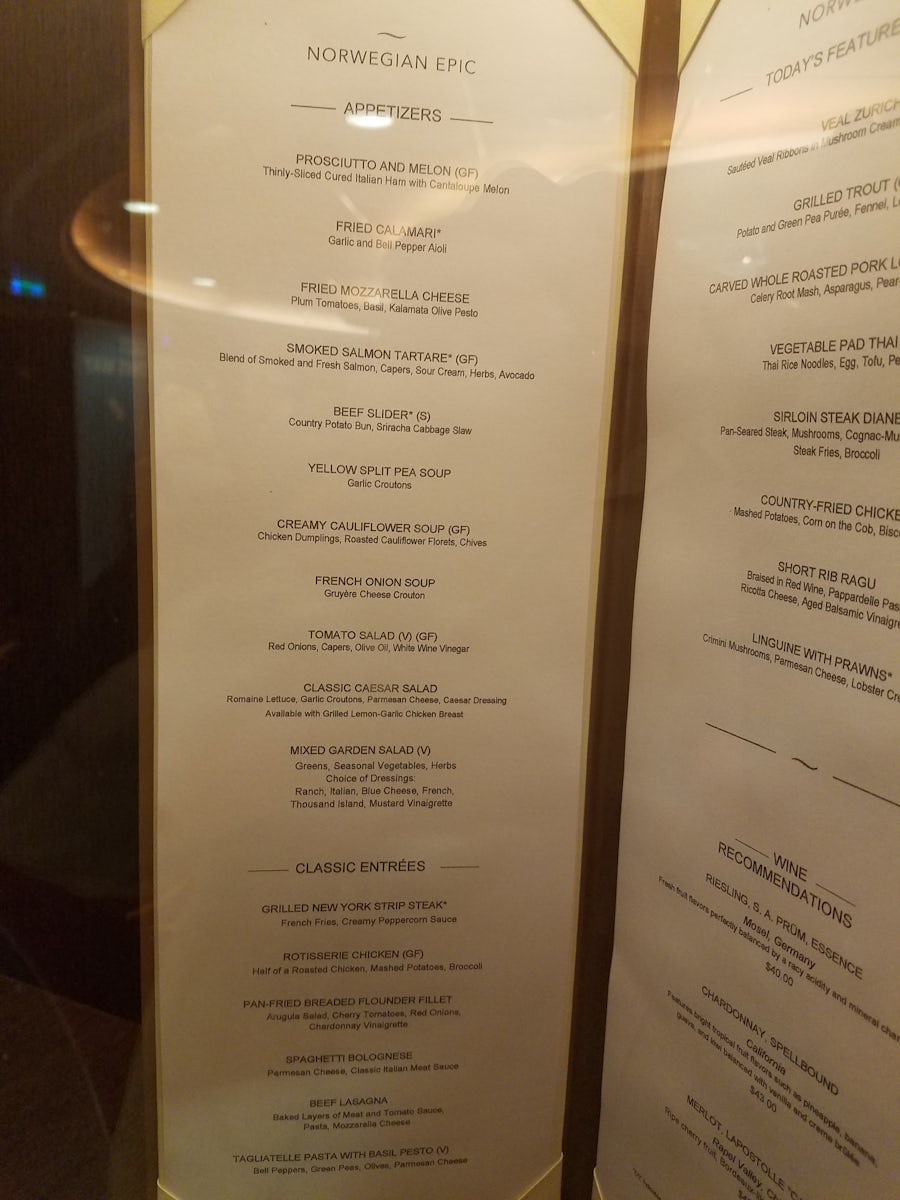 Here is a menu, only to be found at the restaurant and nowhere else. Be sur