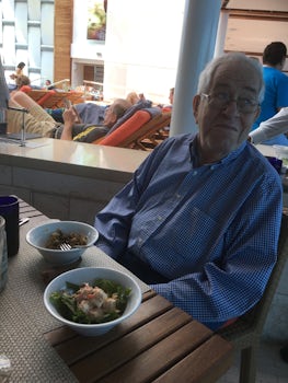 Enjoying a great and healthy lunch in the Aqua Cafe ( This is a feature of