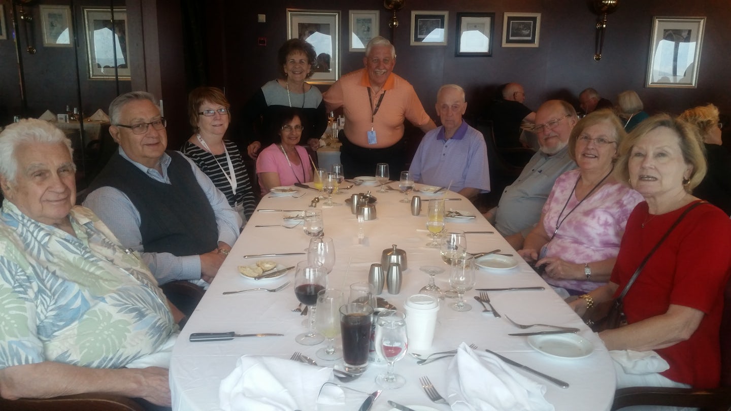 A My Time Dinner group that dined together for entire cruise.