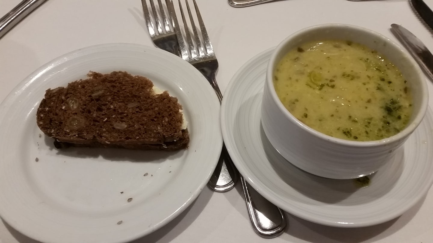 nut bread and poblano and corn chowder