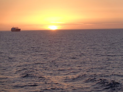 Sunset on ship