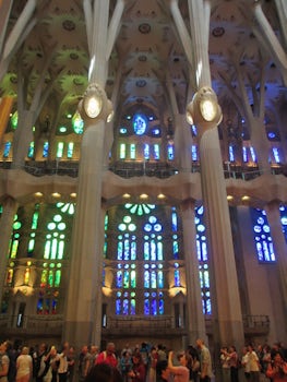 Stained glass of Sagrada Familia in Barcelona, Spain
