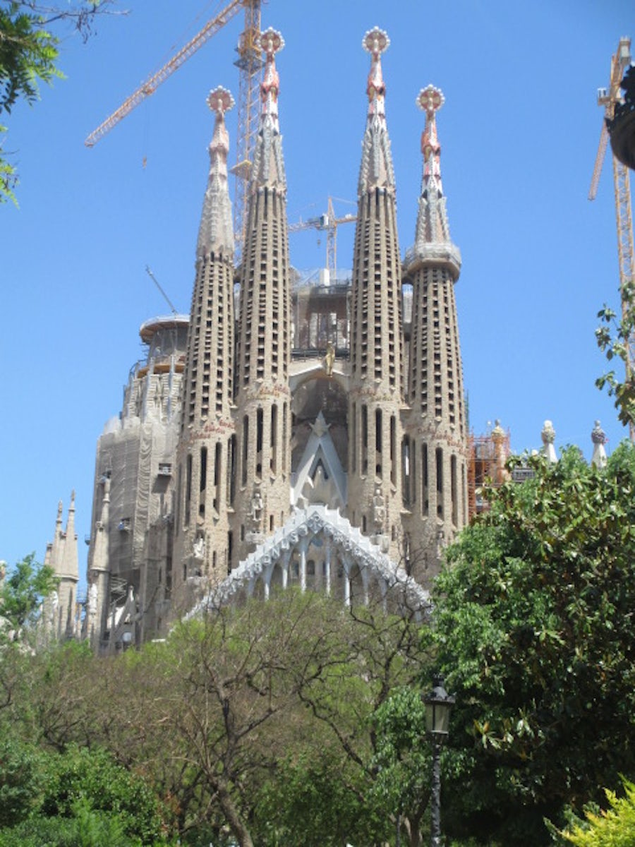 Exterior view of Sagrada Familia.