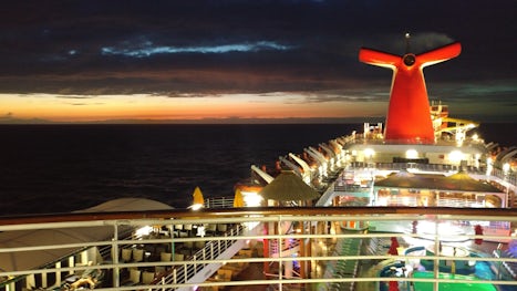 Carnival Ecstasy after sunset