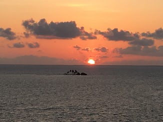 Sunset in the Caribbean Sea, Belize.