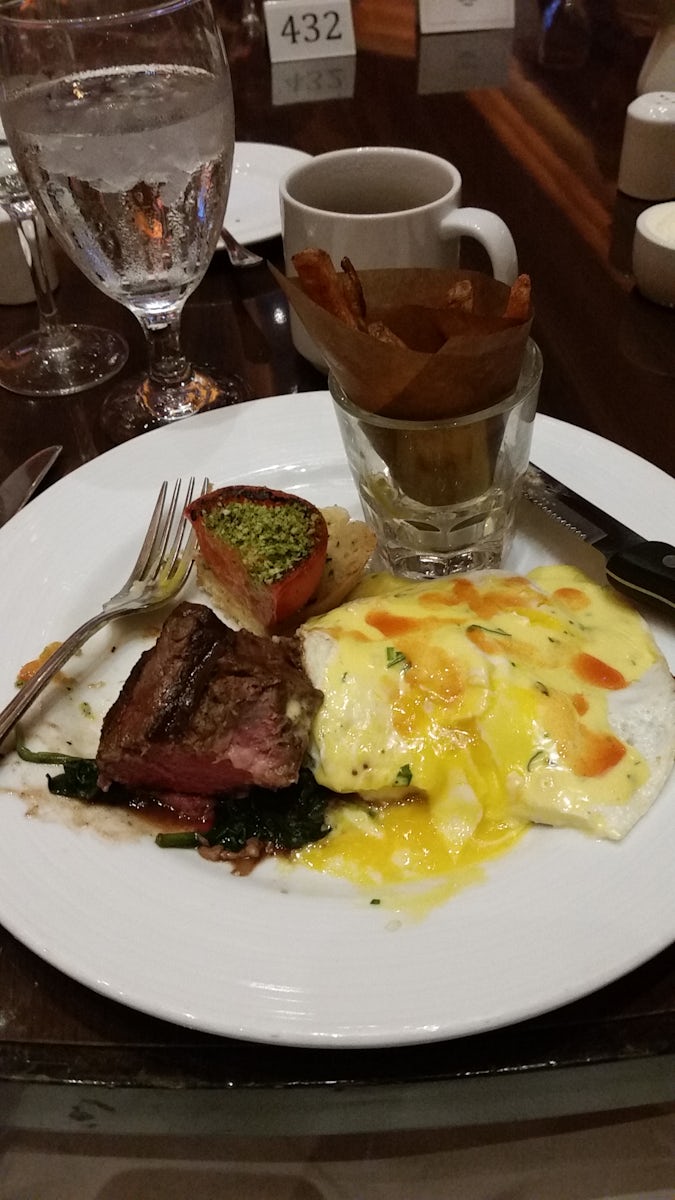 Steak and eggs for sea day brunch.