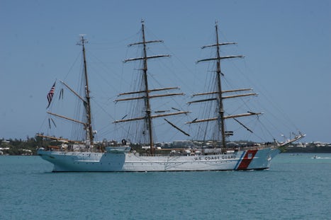 The USCG training ship Eagle, in Bermuda for the Tall Ship Regatta at the s