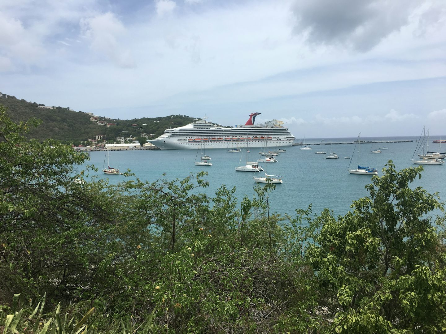 The Carnival Sunshine in St. Thomas.
