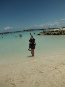 Coco Cay beach is nice but crowded