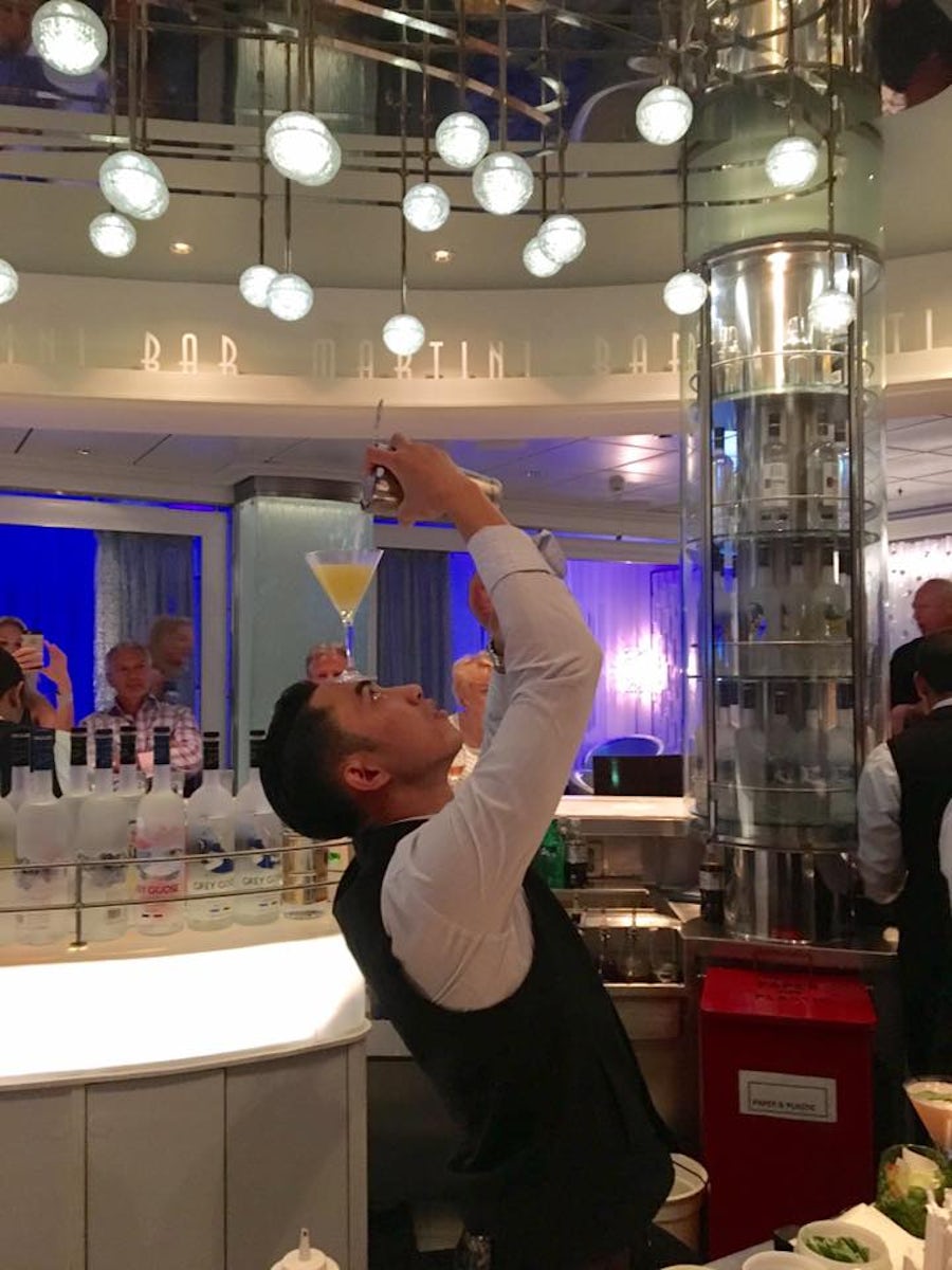 Martini Bar - Bartender putting on a show.