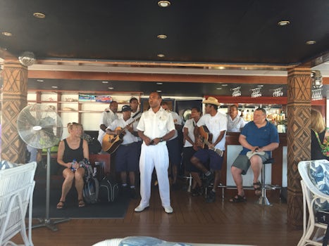 The crew serenading us off the ship.