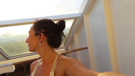 Myself on the forward starboard facing cabin balcony.