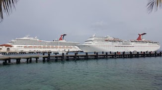 The Paradise and Triumph docked in Cozumel.