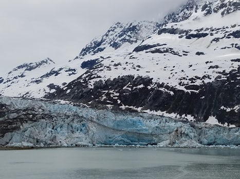 View from balcony in Glacier Bay of Lamplugh Glacier