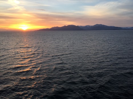 Sunset at Icy Strait Point (whale watching)