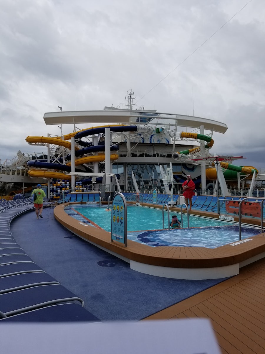 Pool deck and water slides