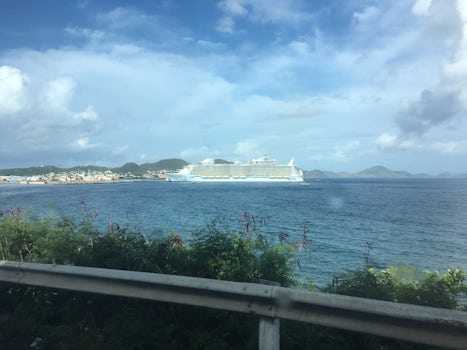 View of the Allure of the Seas docked in St Kitts