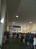 embarkation lineup, football fields in length!
