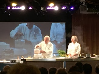 A great cooking demonstration from Jacque Pepin in the main theater.
