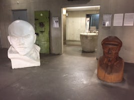 Lenin and Stalin guarding the restrooms at the Museum of the Occupations, T