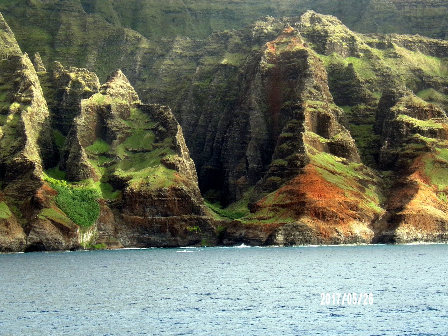 Our balcony  from the  Pride of America view as we sailed the past the Napoli Coast of Kauai.